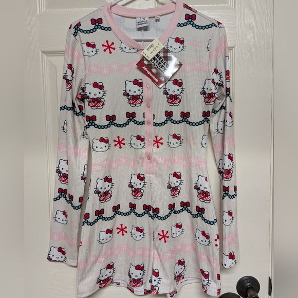Aeropostale Other - Hello Kitty X Aeropostale Christmas Pajama Romper Medium NWT Holiday Gift Sanrio
